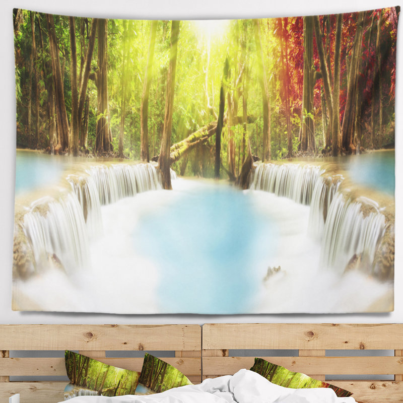 Photographie huai mae kamin cascade tapisserie, H 78 po x l 92 po