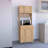 Della 60 Kitchen Pantry With Countertop, Closed & Open Storage -Light Oak-433769211