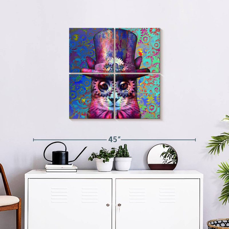 Brampt Steampunk Cogs Cat, 26" H x 26" W