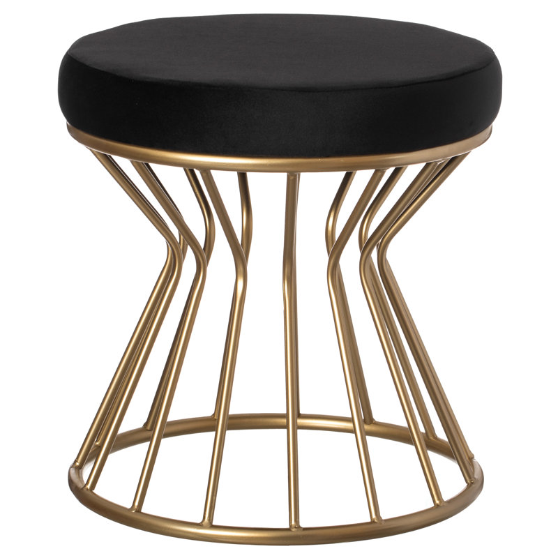 Velvet Ottoman, Black