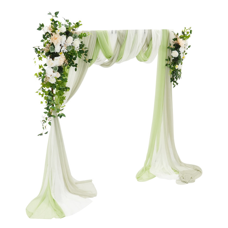 Arrangements de fleurs artificielles avec tulles pour une fête de mariage, Green