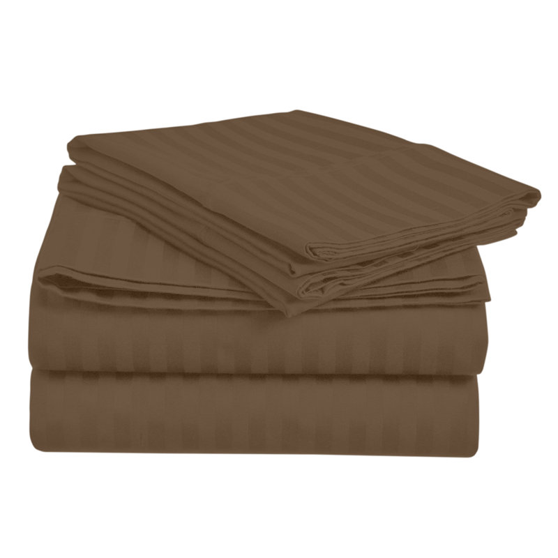 Ensemble de draps Matiah, Ensemble de draps pour lit simple TG + un drap-hou, Brun