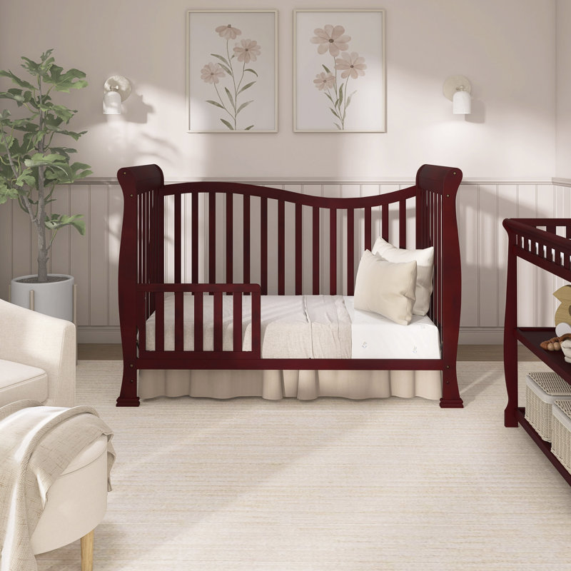 Lit de bébé convertible 7-en-1 Violet, Cerisier