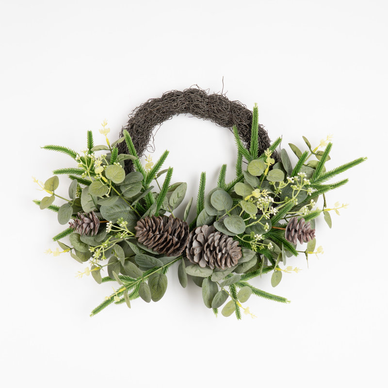 40cm Artificial Green Foliage Half Wreath