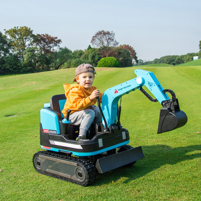 Joyldias 360 Degree Rotating 12v12ah Battery Powered Ride On Excavator And Bulldozer With W/track Design Wheels