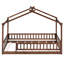 Structure de lit simple en noyer avec clôture, créant un espace charmant pour les pièces de jeu-130429170-130429171