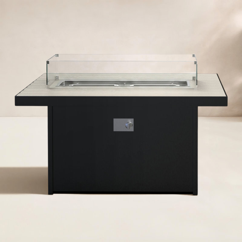 Aluminum Propane Gas Fire Pit Table, Seashell