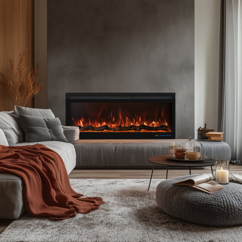 Electric Fireplace, 17.7" H x 42" W x 6.6" D