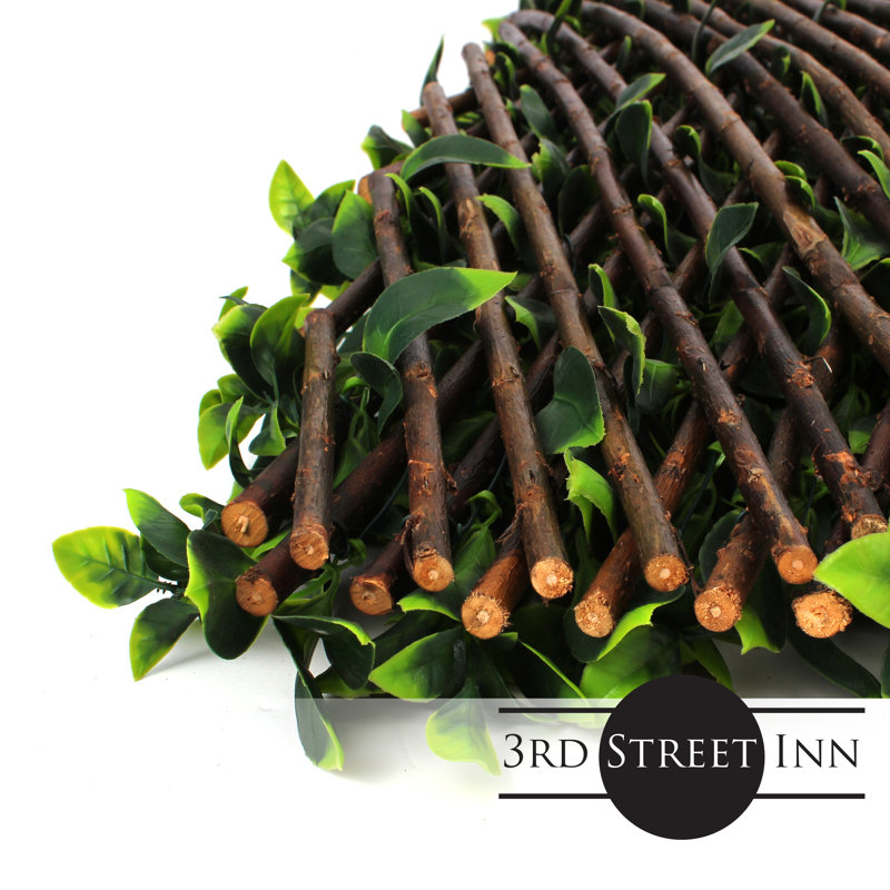 Expandable Green Artificial Gardenia Leaf Privacy Fence
