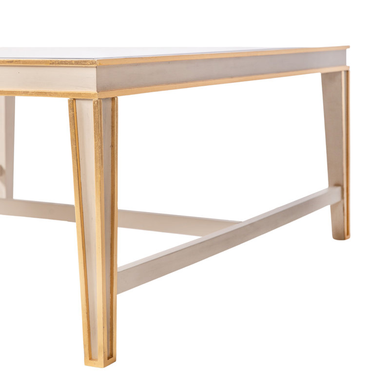 Lilly 4 Legs Square Coffee Table, Antique Gray, 18.5" H x 42.25" L x 42.25" W
