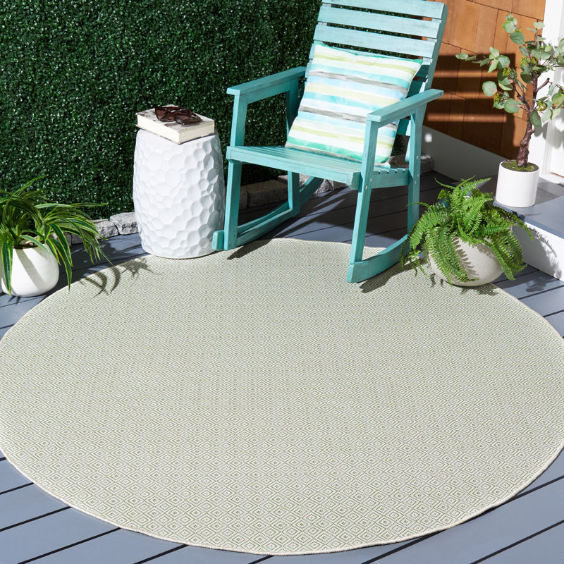 Tapis intérieur / extérieur vert Windgap 230, Rond 6 pi 5 po