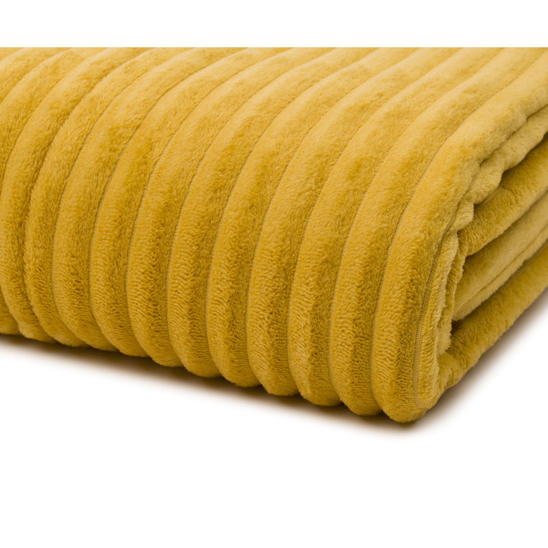 Fine corduroy blanket, Mustard