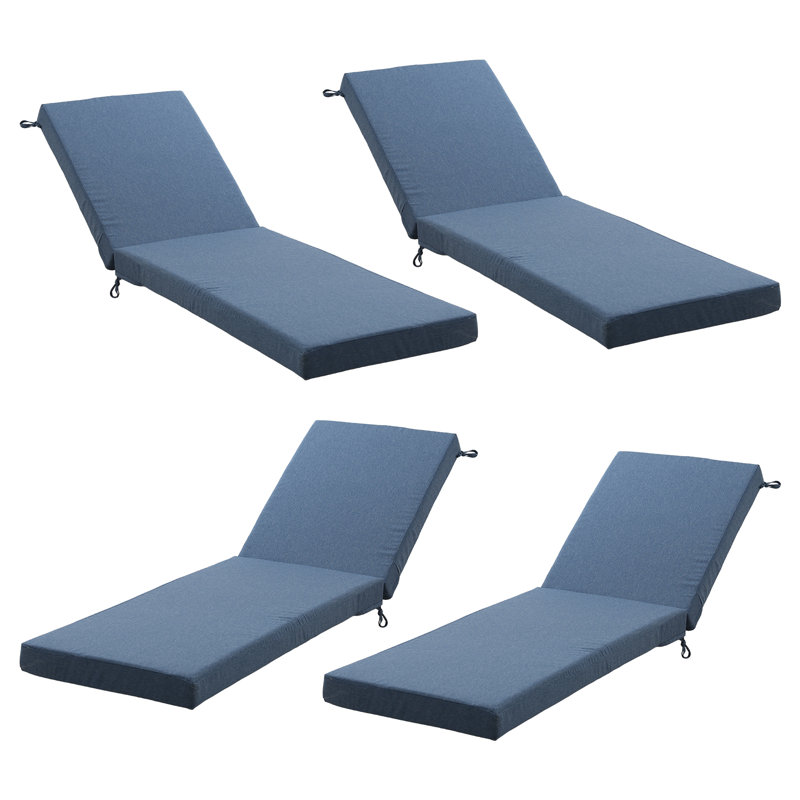 Coussin de chaise longue d'extérieur résistant aux intempéries de 3,5 po Forbell - Coussins de dossier et de siège, Gris, 4