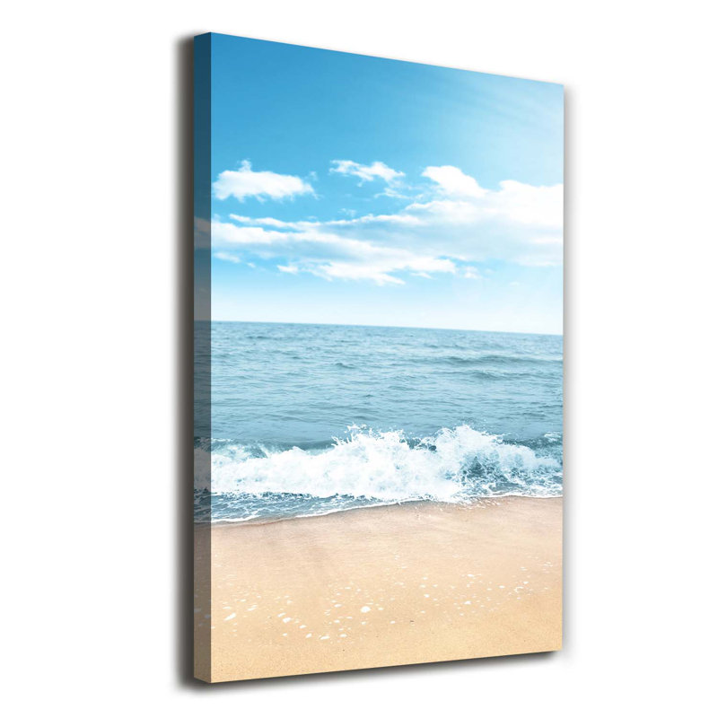 Beach And Sea - Wrapped Canvas Print