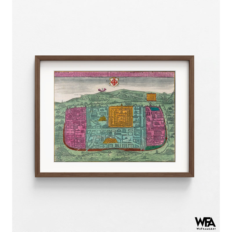Reproduction d'une œuvre d'art religieuse, H 42 po x l 56 po, Reproduction encadrée avec passe-partout, Brun