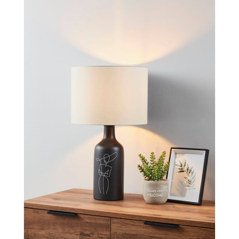 Ayaab Ceramic Novelty Lamp, Black, White