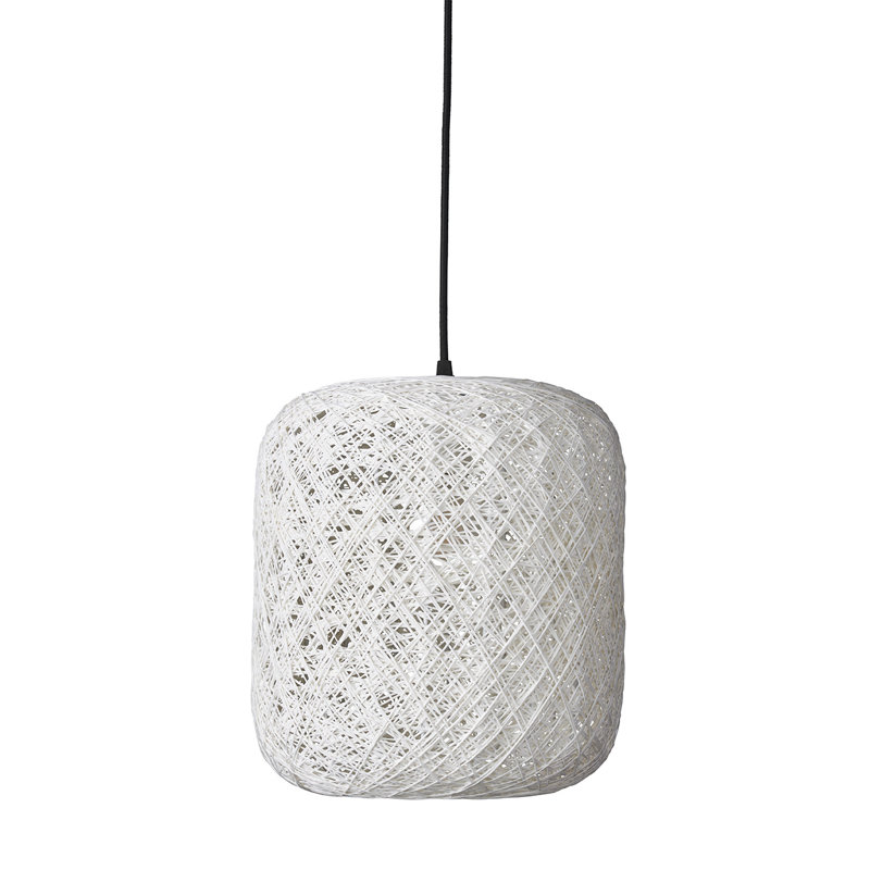 Spin 1 - Light Drum Pendant, 30cm H x 45cm W x 45cm D, White
