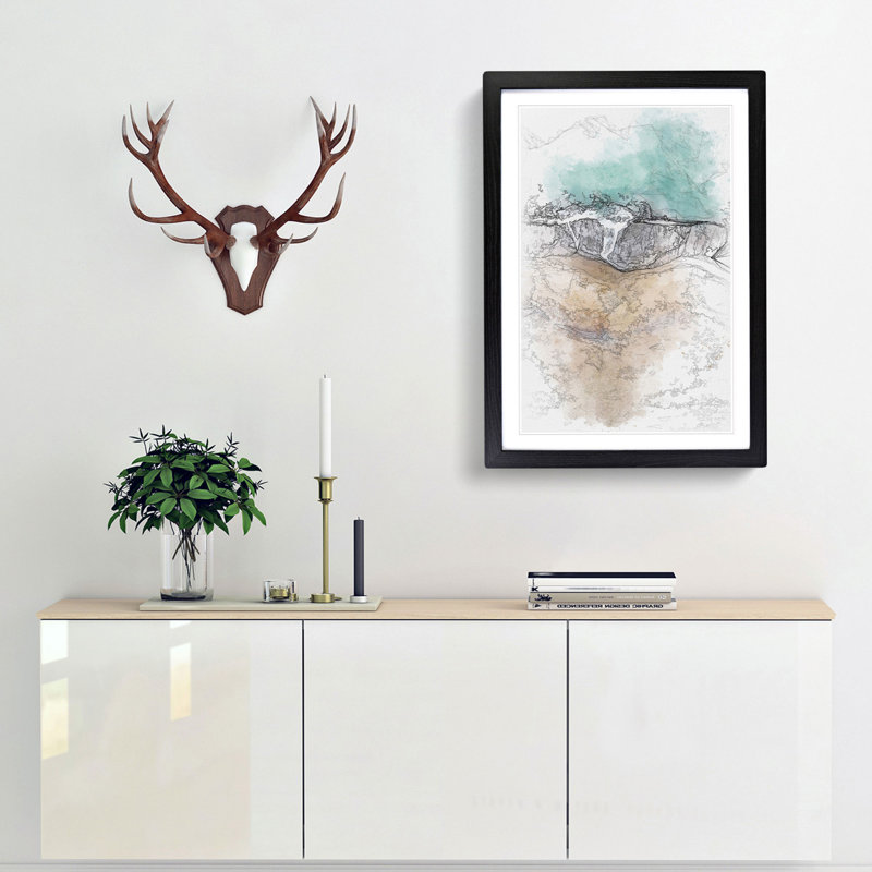Gold Coast Beach In Australia - Single Picture Frame Painting on MDF, Black Framed, 63cm H x 45cm W x 2cm D
