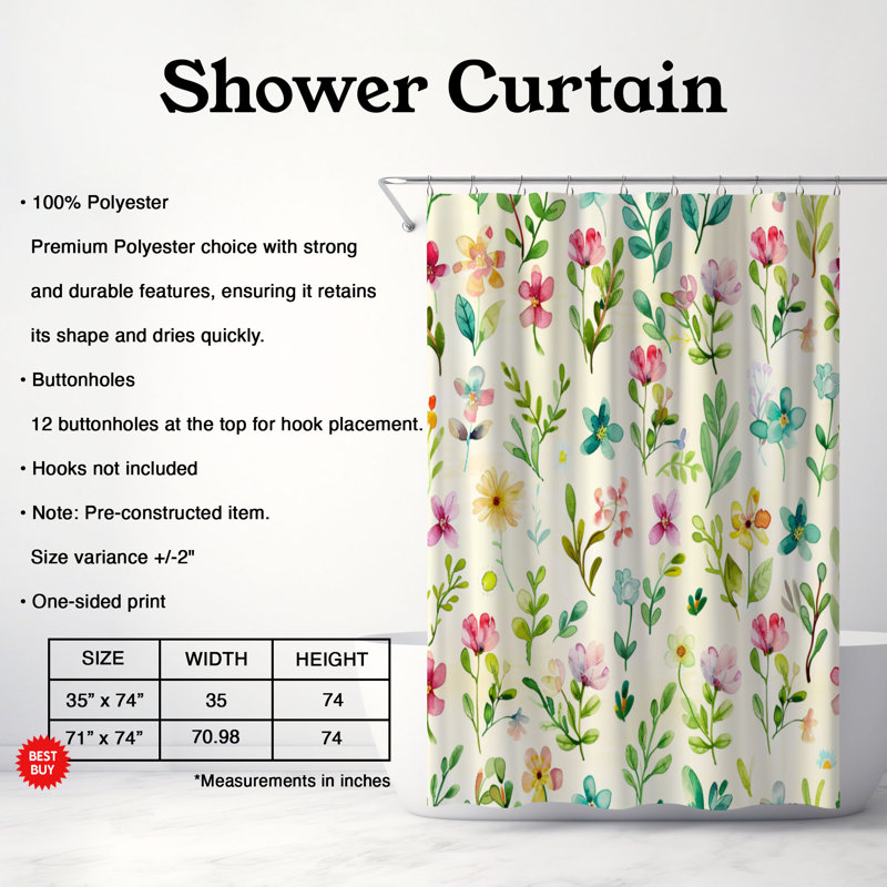 Spring Blur - Premium Shower Curtain, 74"H x 71"W