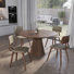Ensemble de salle à manger 5 pièces avec plateau en bois de frêne et 4 chaises en cuir avec pieds en bois teint