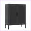 Armoires, armoire de rangement industrielle avec 2 portes 2 tablettes réglables | Acier noir-1028453888