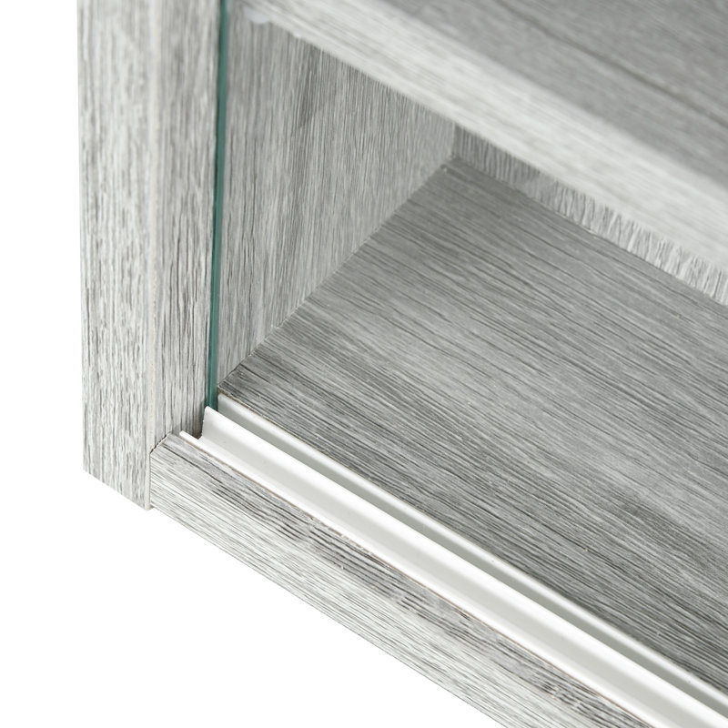 Vitrine 2 portes en verre gris avec 5 tablettes réglables - parfait pour exposer et collectionner