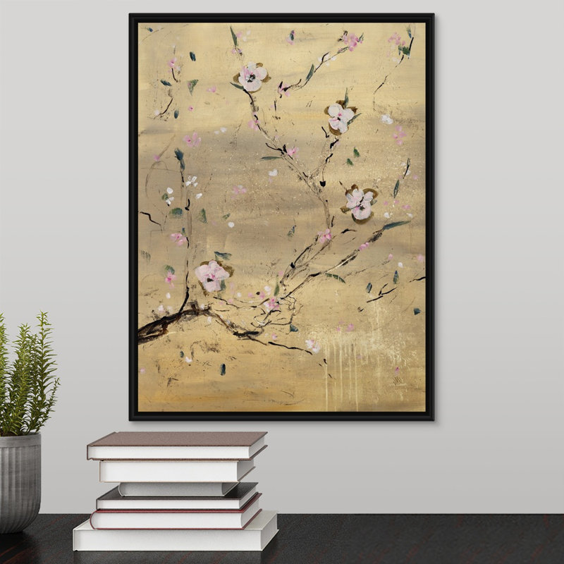 « fuji beauté ii », peinture sur toile, H 17,7 po x l 13,7 po x p 1,75 po, Cadre flottant noir