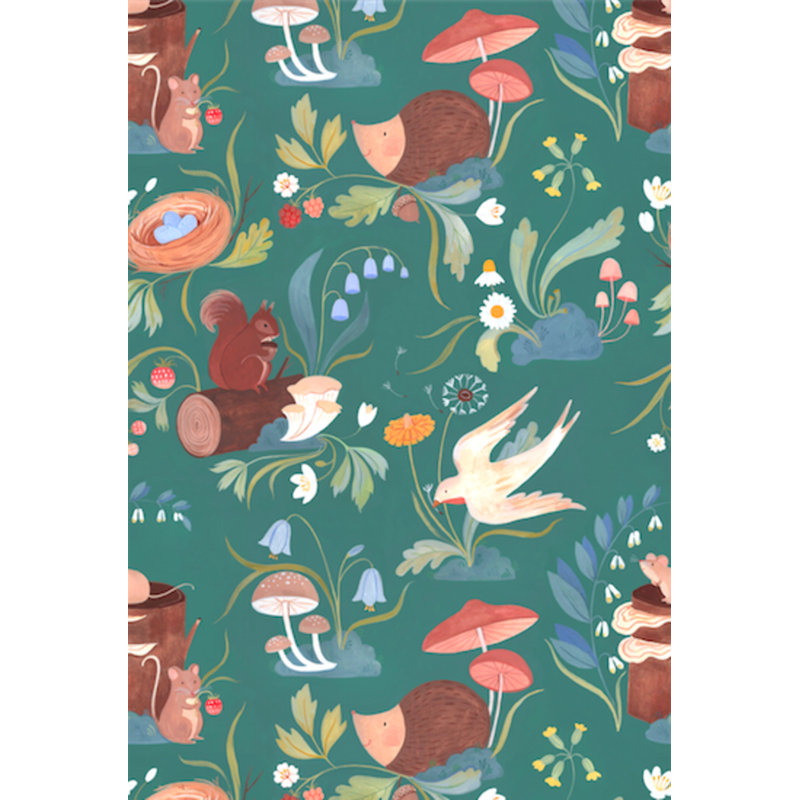 Wallpaper by Kelsey Garrity Riley, Non-Pasted, Green/Brown