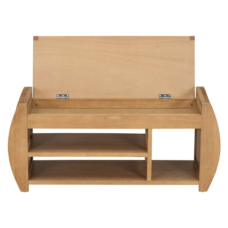 Banc de rangement en tissu, Espresso, H 18,28 po x l 42 po x P 13 po