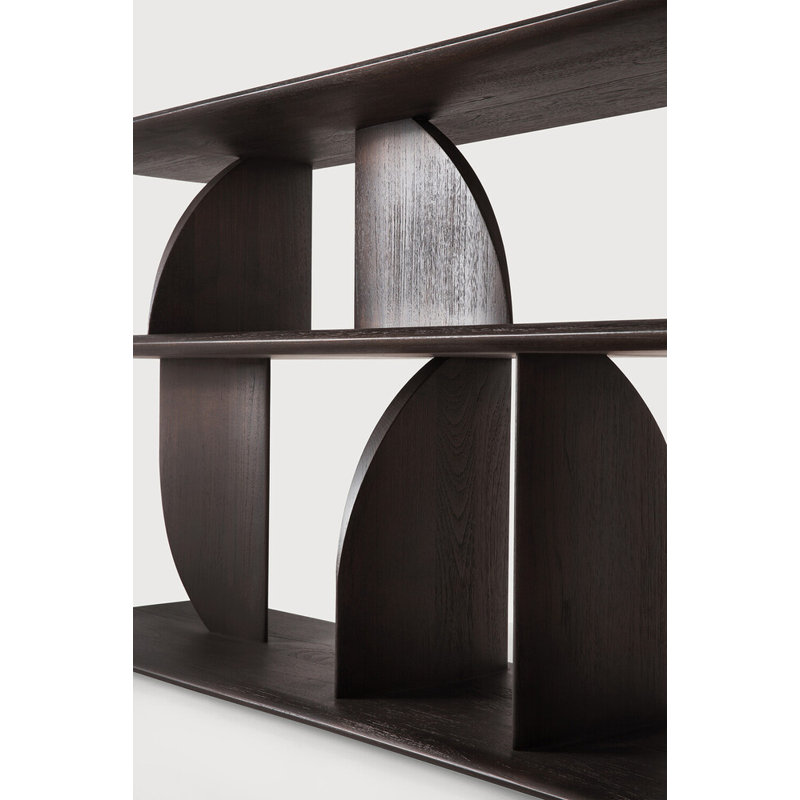 Geometric 82.5'' W Solid Wood Console Table, Dark Brown