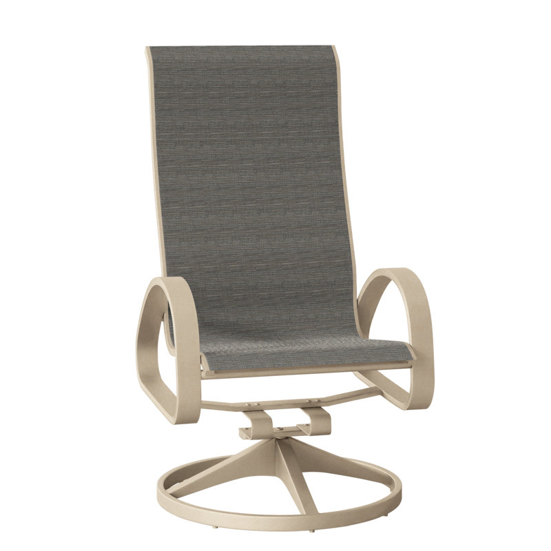 Fauteuil de patio pivotant Hiraku, Gris chaleureux texturé, Gris anthracite Collect