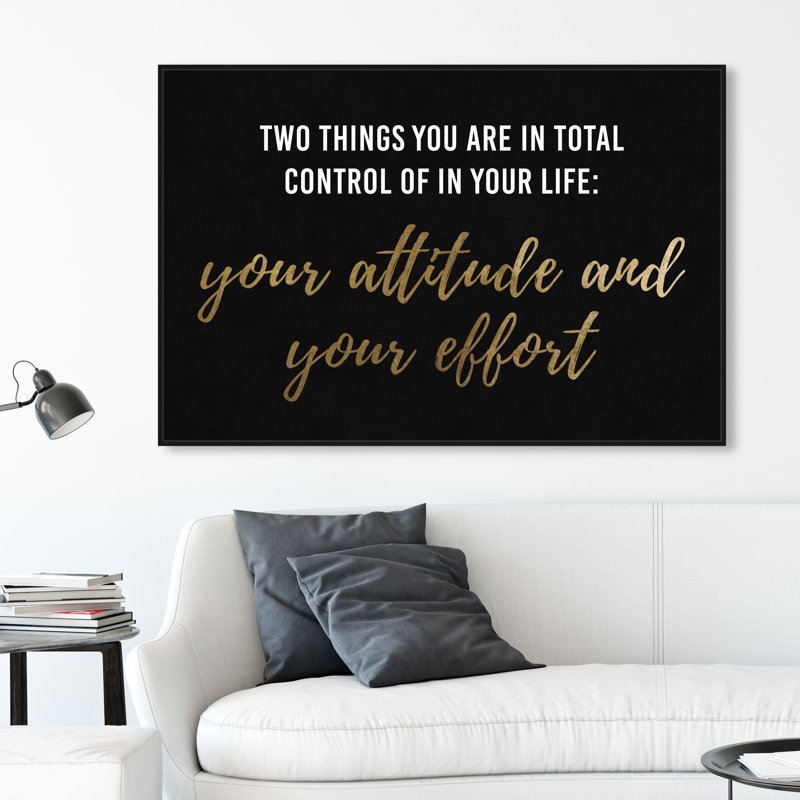 «Attitude and Effort», reproduction d'art sur toile, H 30 po x l 45 po, Toile encadrée, Noir