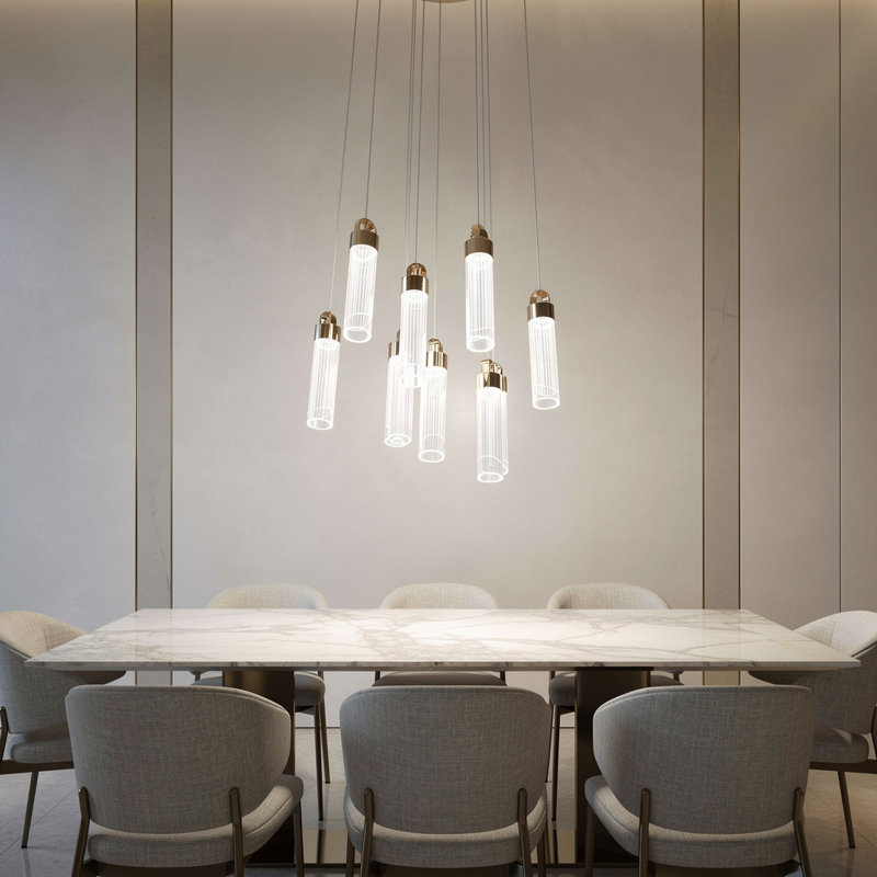 Aurelia Cascade: Multi-Drop Crystal Chandelier