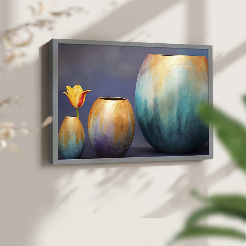 Floral Series-LXXXIII -Framed Print - Restickable, Gris, H 11 po x l 14 po