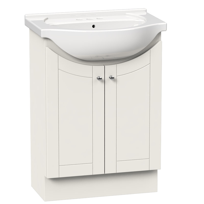 MagickWoods Buchholz 24" Single Bathroom Vanity Set (Space Saver), Matte White
