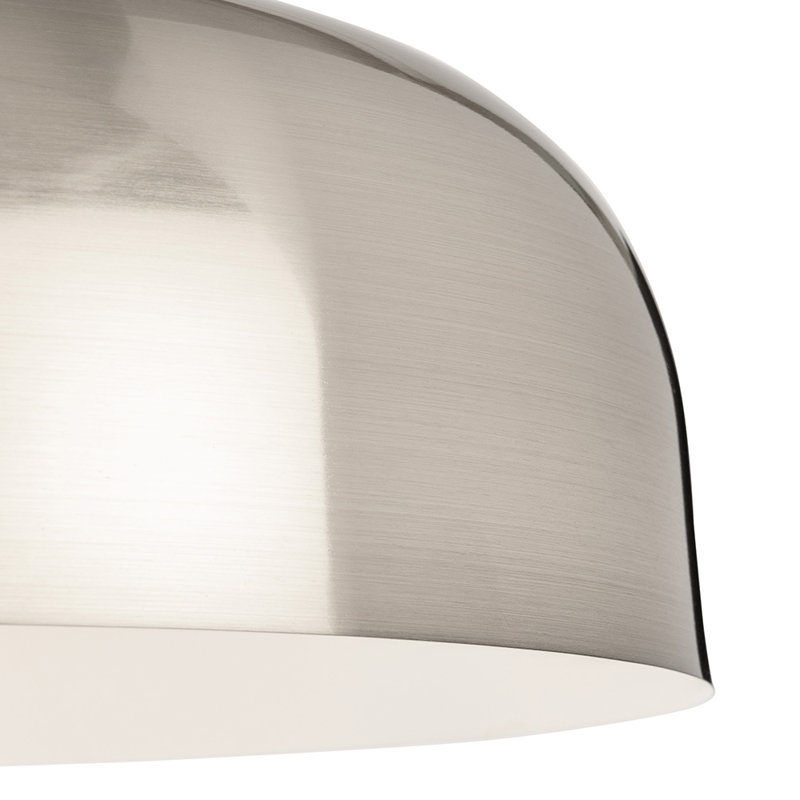 1 - Light Dome Pendant, Brushed Steel