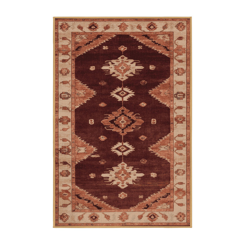 Tapis brun lavable à la machine, Rectangle 8 pi x 10 pi
