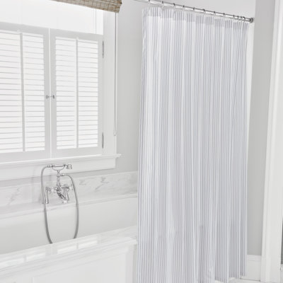 Blass Ticking Cotton Striped Shower Curtain