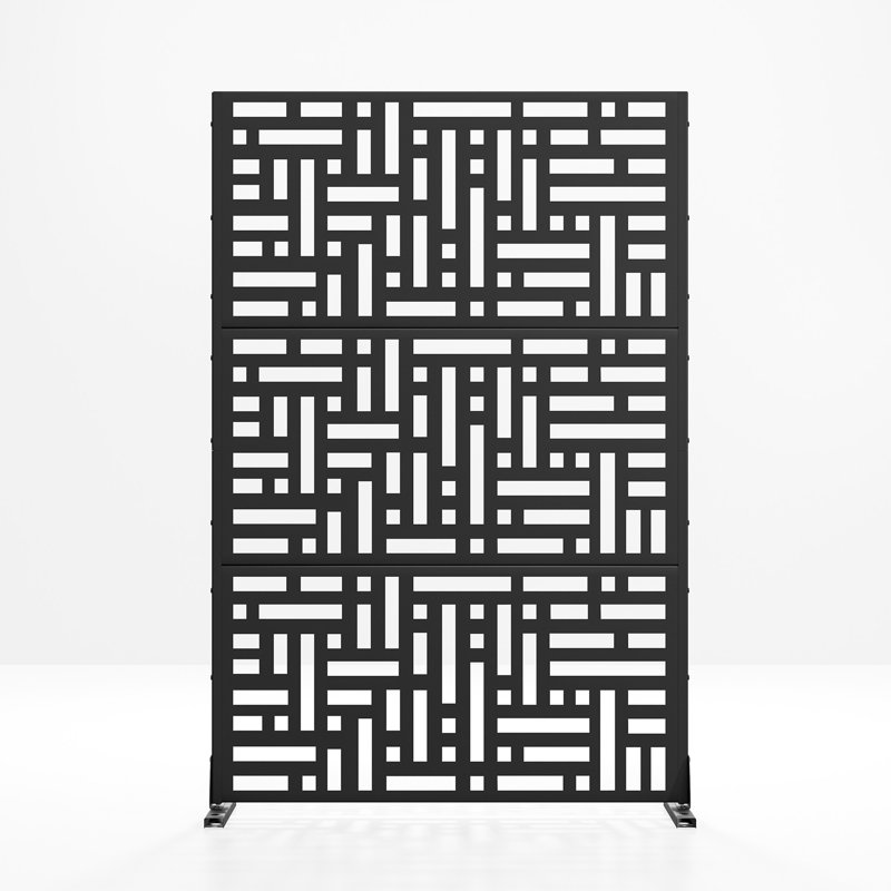 Modern 47 in. L x 16 in. W x 72 in. H Black Galvanized Steel Dig Privacy Galvanized (1-Pack)