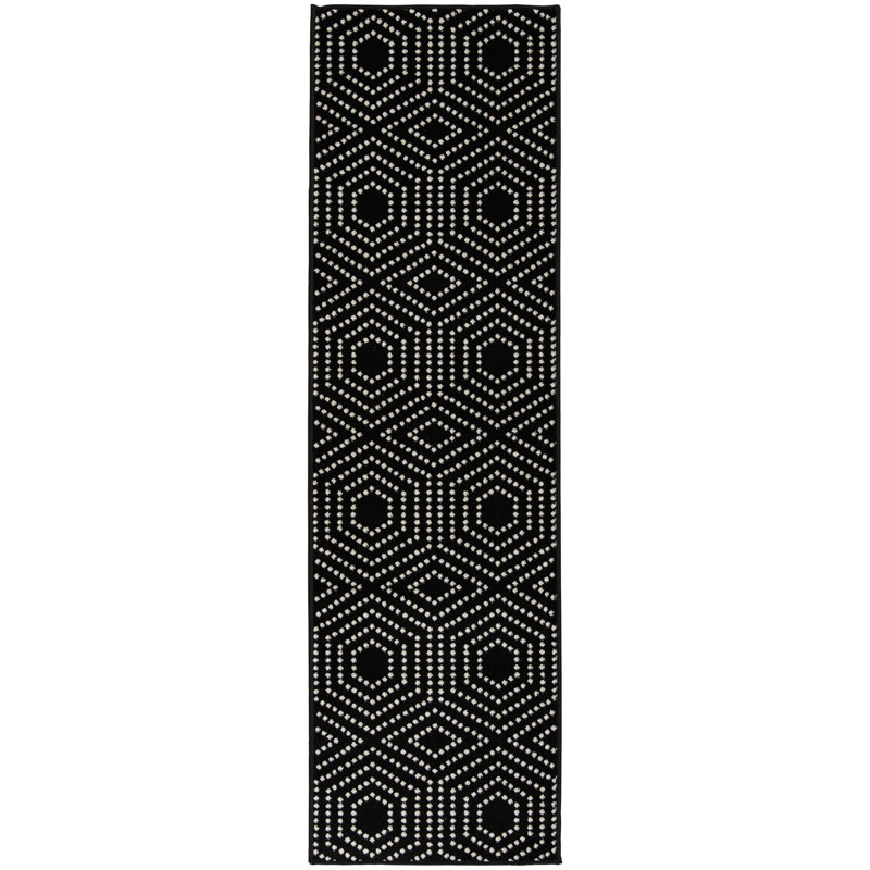 Tapis intérieur / extérieur noir Ellar, Tapis de couloir 2 pi 3 po x 7 pi 6 po