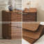 Commode 6 tiroirs pour chambre à coucher, commode simplement moderne avec tiroirs profonds pour le salon, couloir d'entrée, noyer-474987496-481725406