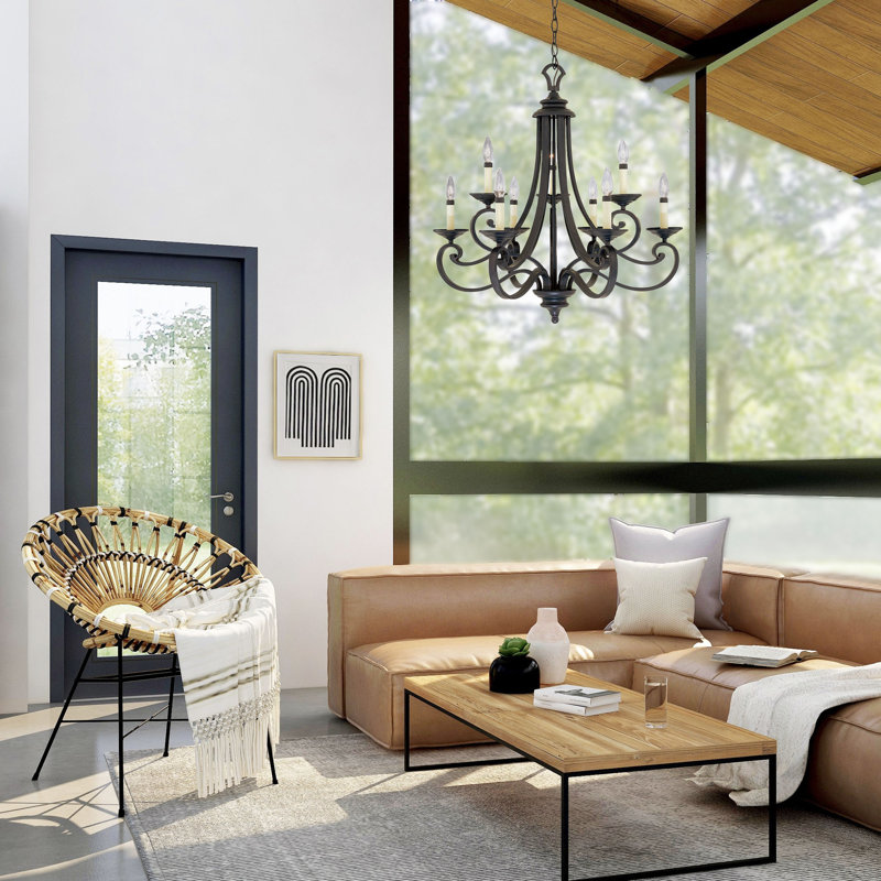 Earline 9 - Light Steel Dimmable Classic / Traditional Chandelier