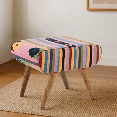 Kornegay 58cm Wide Square Striped Footstool Ottoman