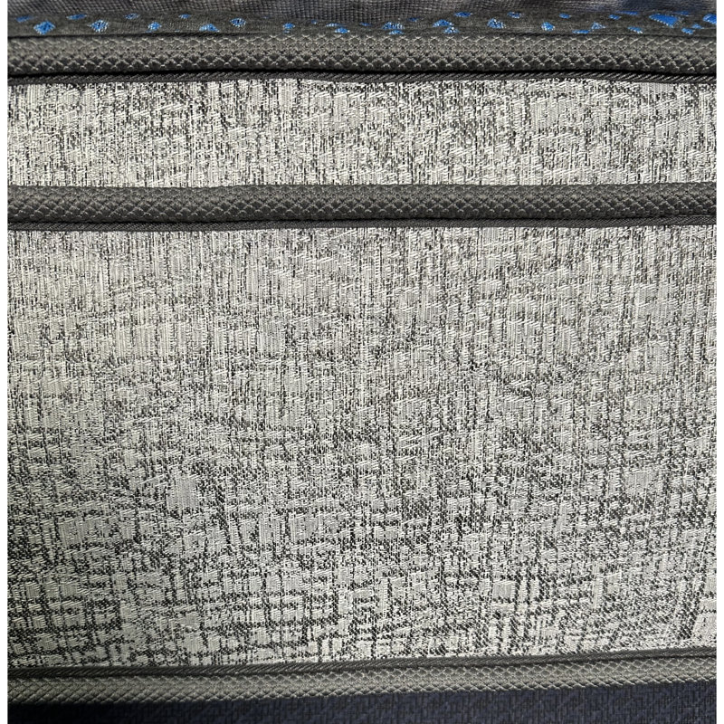 Très grand matelas 14 po offrant un confort moyen, deux caractéristiques de refroidissement, mousse pour bercer le corps, mousse à mémoire de forme, soutien, renforcement lombaire central merveilleux, 800 ressorts enroulés, bord à 360 °, gris + bleu, acier