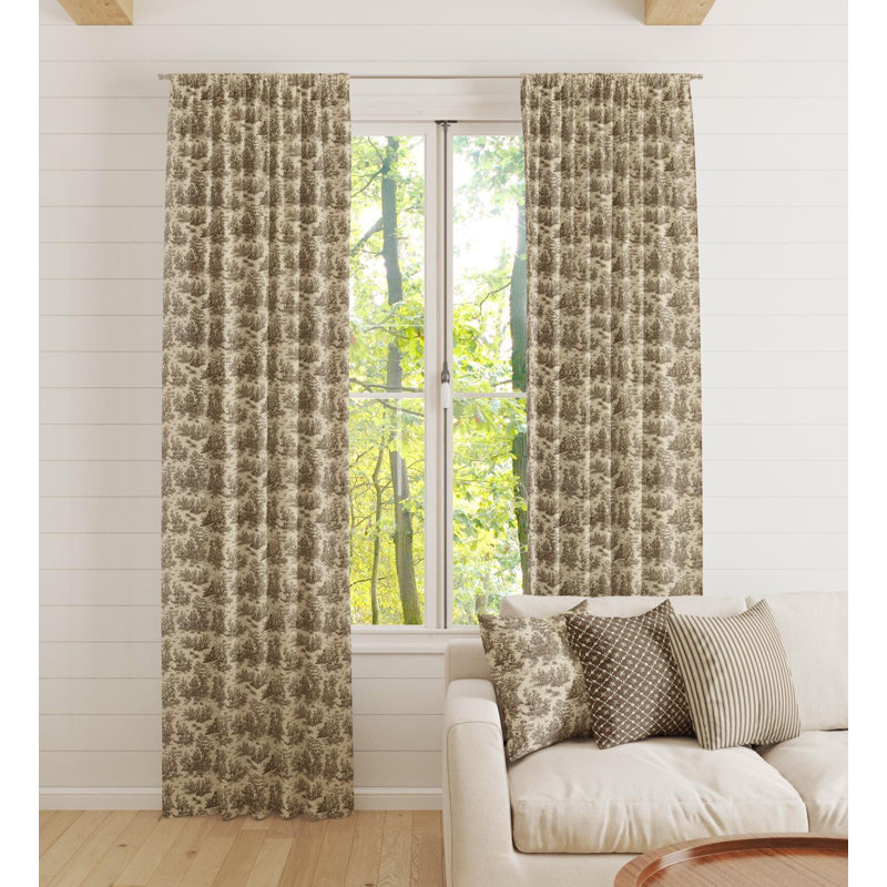 Rideaux châtaignier brun Toile Pastorale, L 50 po x L 108 po