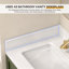 Comptoir de meuble-lavabo latéral en pierre d'ingénierie blanche l 21 po x H 4 po éclaboussures latérales polies pour comptoir de salle de bain, rebord de fenêtre, transition de porte