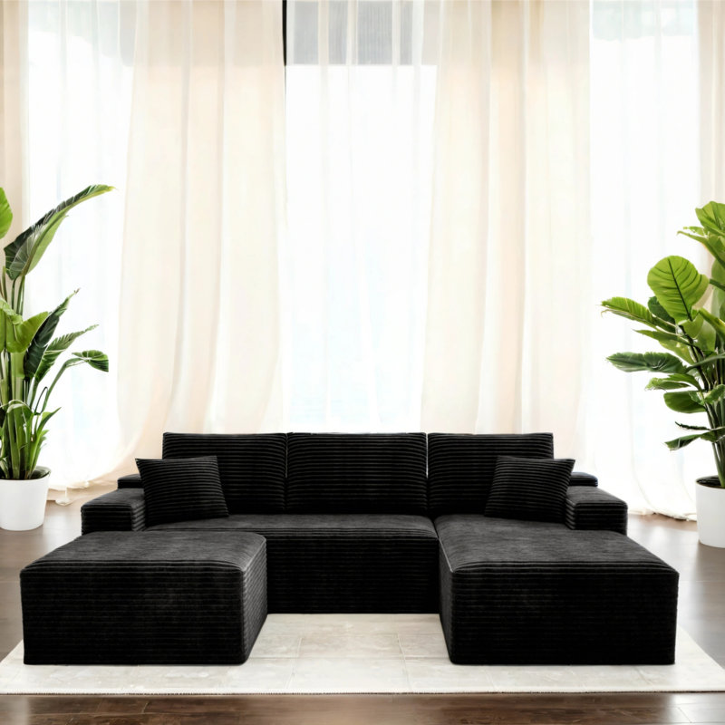 Siège de canapé modulaire en velours côtelé 104,3 pouces