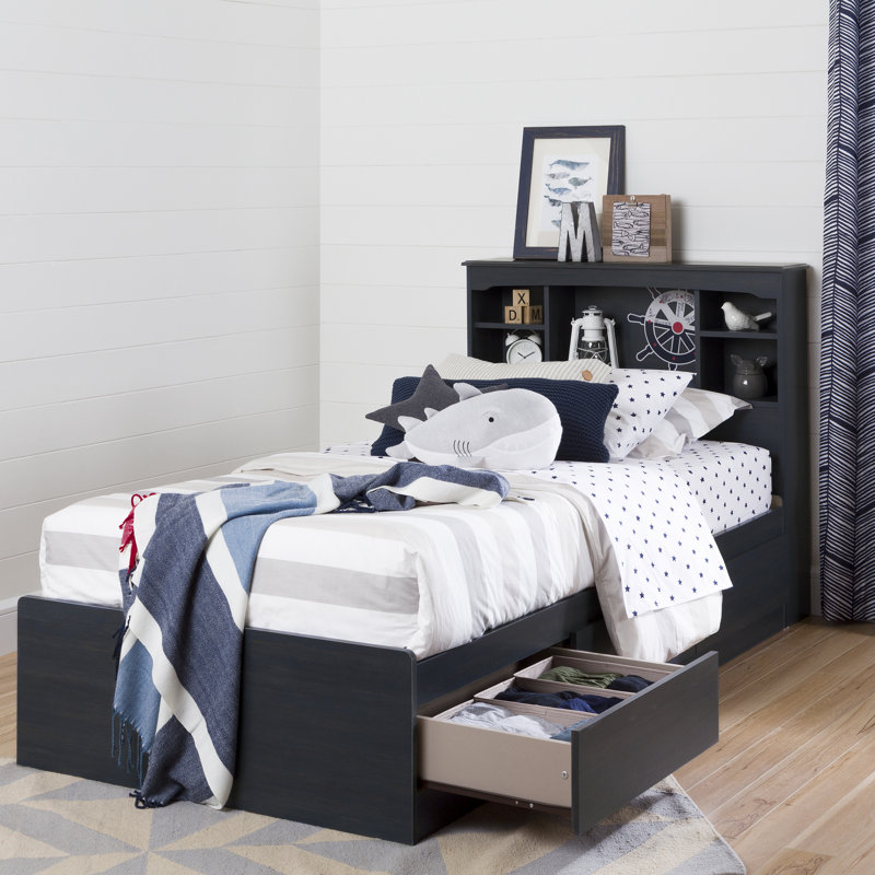 Hoyer Twin Bookcase Headboard, Blueberry