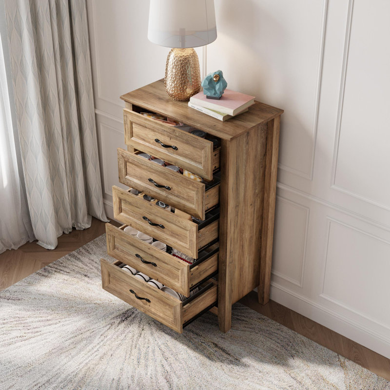 Commode 5 tiroirs Humphrey, Naturel