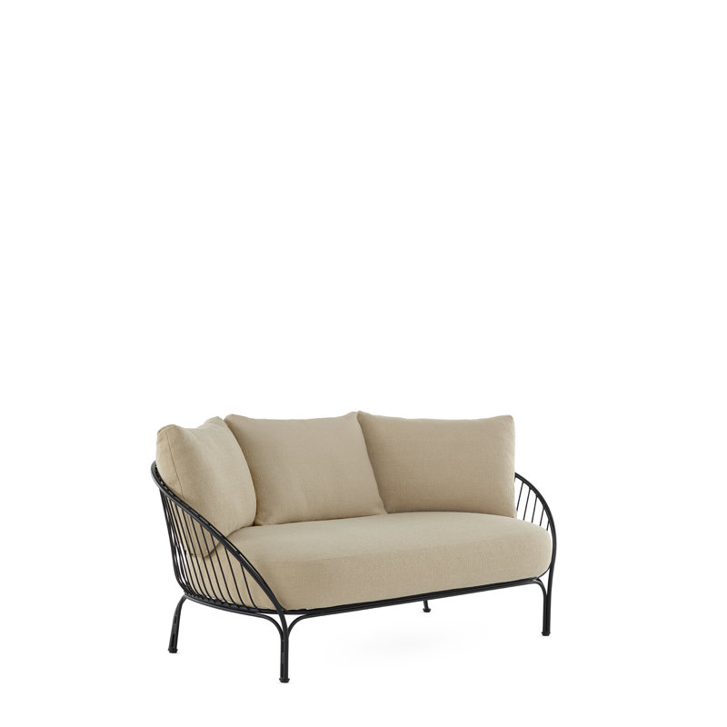 Canapé avec 3 coussins principaux Hiray, Beige, Noir